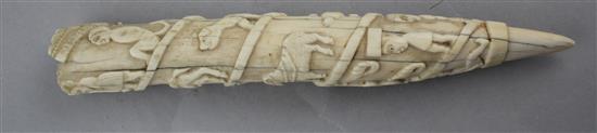 A late 19th / early 20th century West African tusk carving, Loango Coast, 11in.